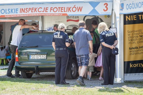 Policja jest obecna na większości imprez w trakcie kampanii Ogólnopolskie Inspekcje Fotelików.